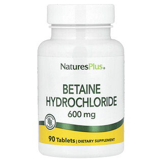 NaturesPlus, Clorhidrato de betaína, 600 mg, 90 comprimidos