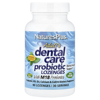 NaturesPlus, Pastillas probióticas para el cuidado dental de adultos, Menta, 60 pastillas