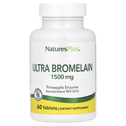 NaturesPlus, Ultra Bromelain, ultrastarkes Bromelain, 1.500 mg, 60 Tabletten