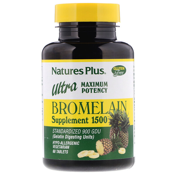 Nature's Plus‏, Bromelain Supplement 1500, Ultra Maximum Potency, 60 Tablets