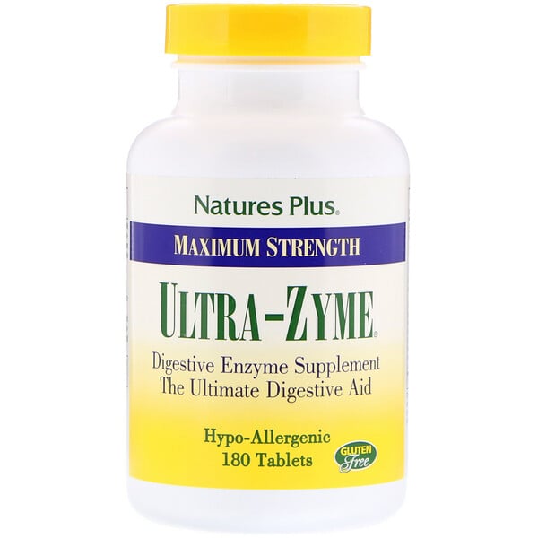 Nature's Plus, Ultra-Zyme, добавка с максимальной силой действия, 180 таблеток