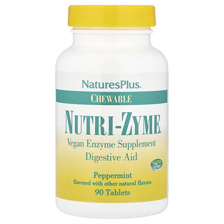 NaturesPlus, Nutri-Zyme® 咀嚼片，薄荷味，90 片