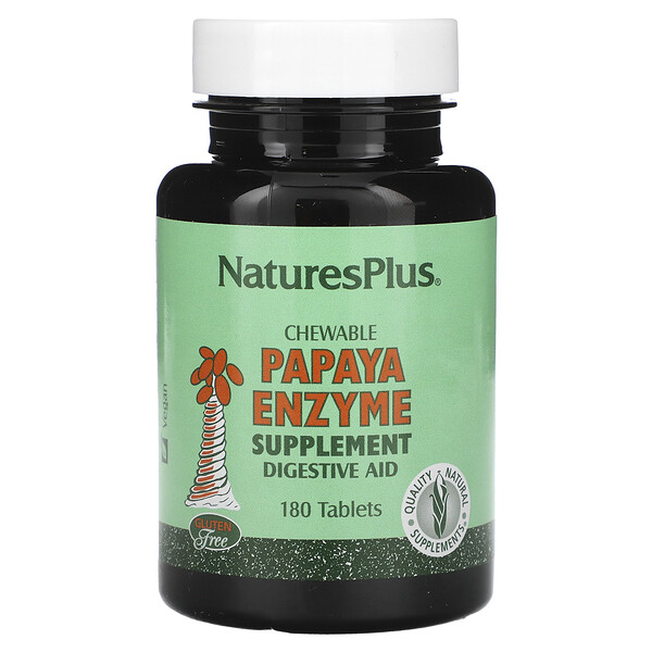 NaturesPlus‏, Chewable Papaya Enzyme Supplement, 180 Tablets