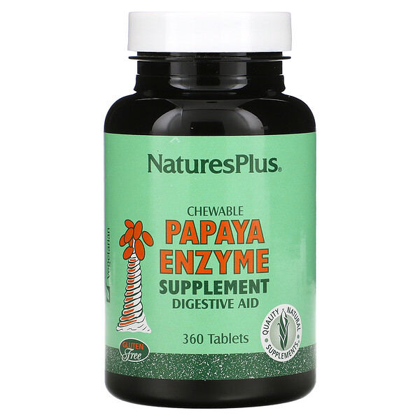 NaturesPlus‏, Chewable Papaya Enzyme Supplement, 360 Tablets