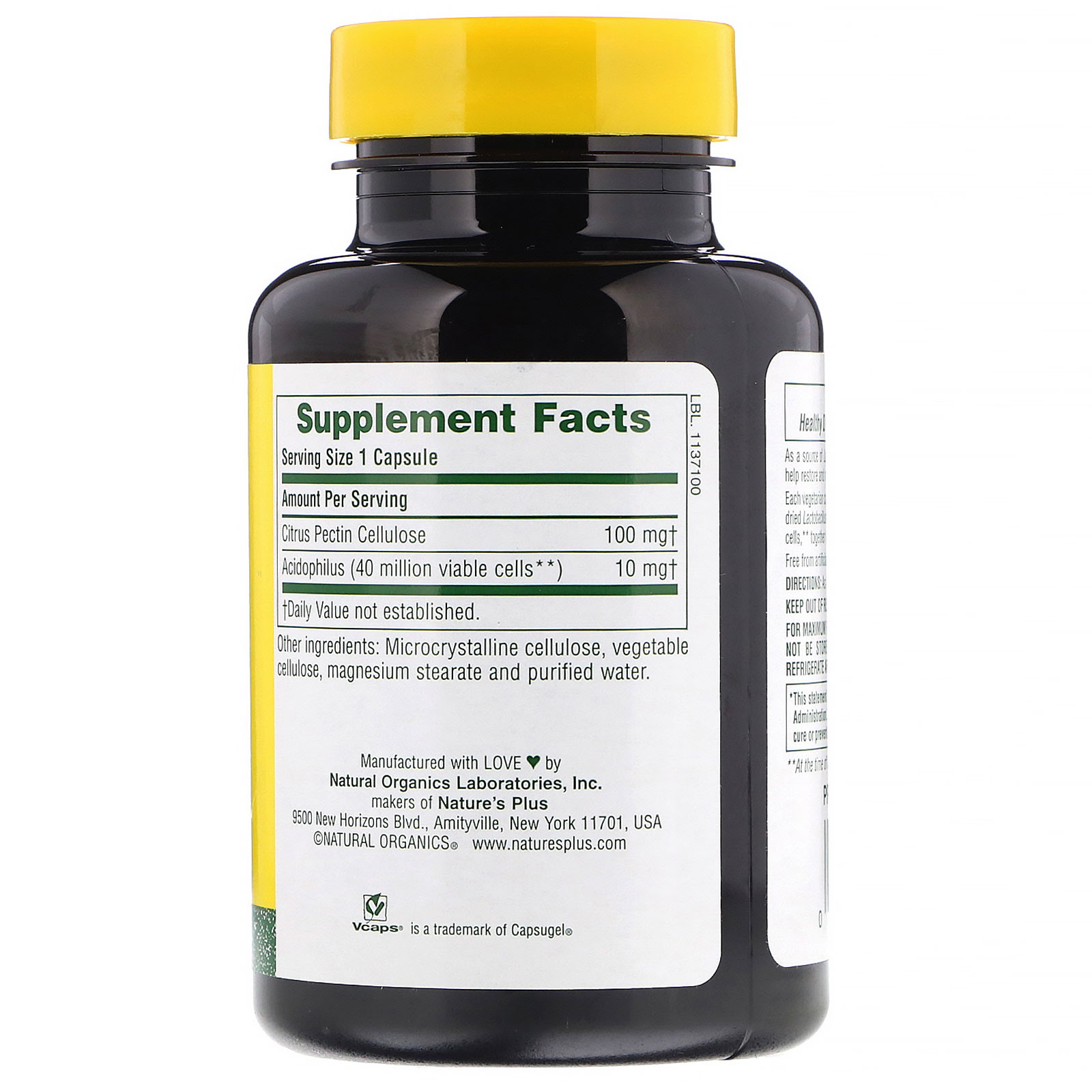 Nature's Plus, Acidophilus, Lactobacillus, 90 Vegetarian Capsules iHerb