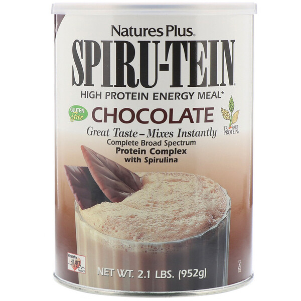Nature's Plus, Spiru-Tein, Comida energética con alto cotenido de proteínas, Chocolate, 952 g (2,1 lb)