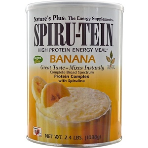 Nature’s Plus, Spiru-Tein, энергетический продукт с высоким содержанием белка, со вкусом банана, 2,4 фунта (1088 г) купить на iHerb
