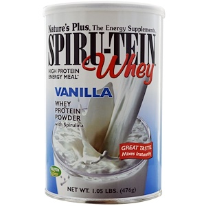 Натурес Плюс, Spiru-Tein Whey, High Protein Energy Meal, Vanilla, 1.05 lbs (476 g) отзывы