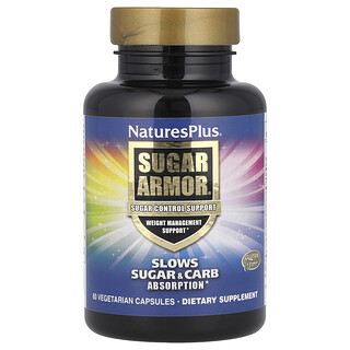 NaturesPlus, Sugar Armor®, suport pentru controlul zahărului, 60 de capsule vegetariene