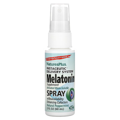 

NaturesPlus InstaNutrient Melatonin Spray Natural Peppermint 2 fl oz (60 ml)