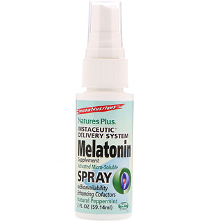 Nature's Plus, InstaNutrient, Melatonin Supplement Spray, Natural Peppermint, 2 fl oz (59.14 ml)