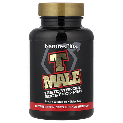 Product Image for NaturesPlus, T Male , Testosterone Boost For Men, 60 Vegetarian Capsules