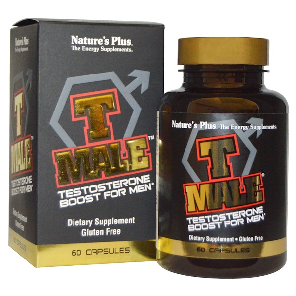 Nature's Plus, T Male, стимулятор тестостерона для мужчин, 60 капсул
