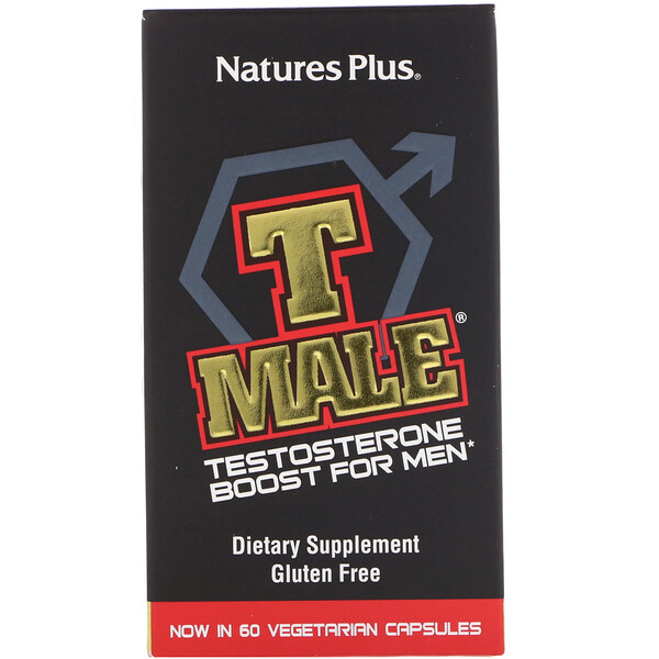 Nature's Plus, T Male, Potenciador de testosterona para hombres, 60 cápsulas vegetarianas