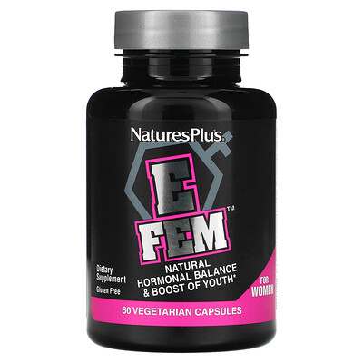 

NaturesPlus, E Fem for Women, Natural Hormonal Balance & Boost of Youth, 60 Vegetarian Capsules