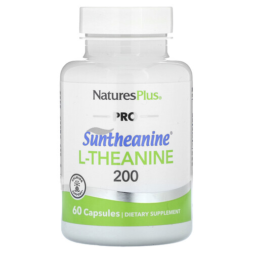NaturesPlus, Pro, Suntheanine L-Theanine 200, Suntheanin L-Theanin 200, 60 Kapseln (100 mg pro Kapsel)