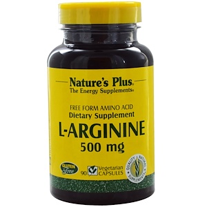 Nature's Plus, L-аргинин, 500 мг, 90 вегетарианских капсул