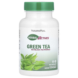NaturesPlus, Herbal Actives，綠茶，400 毫克，60 粒膠囊