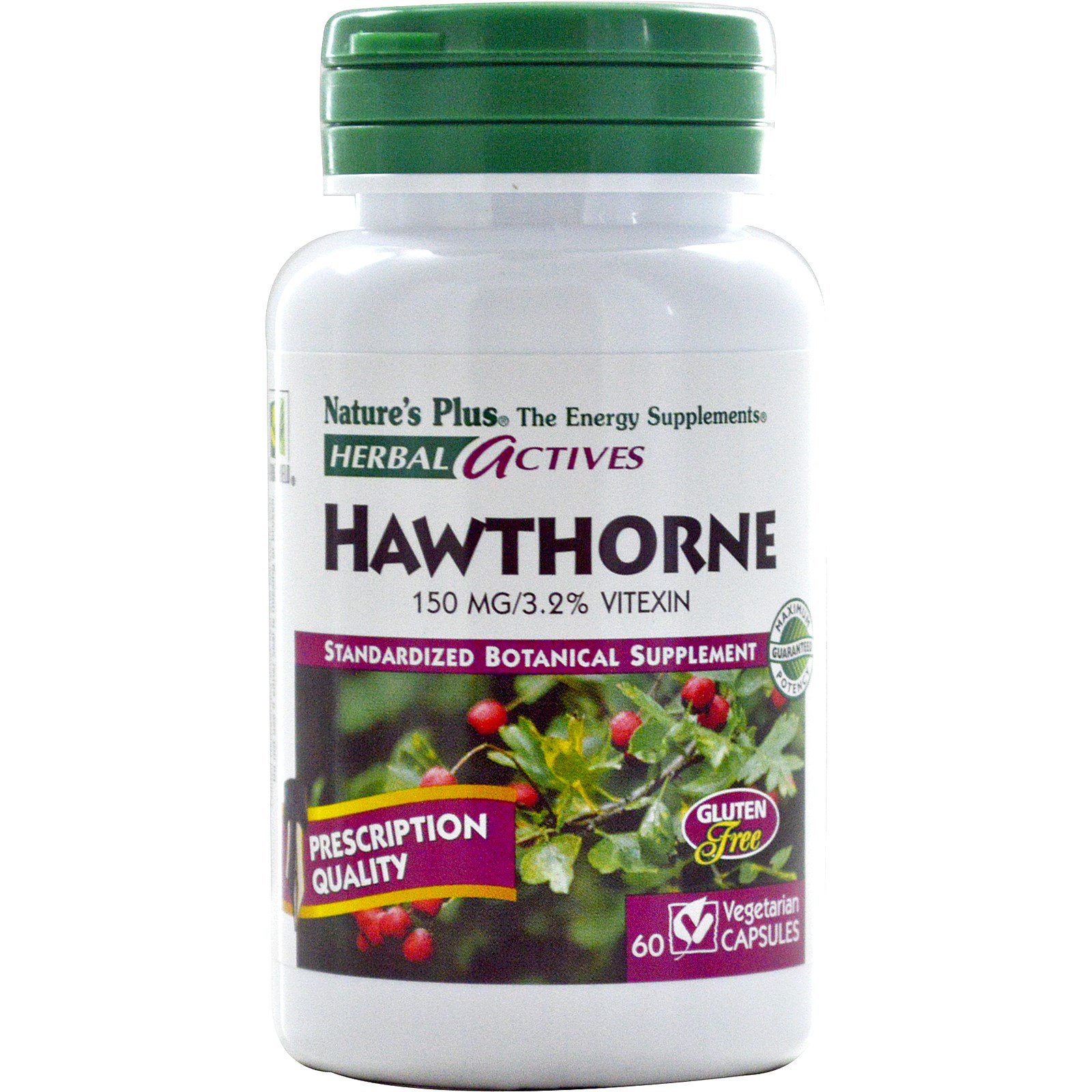 Nature's Plus, Herbal Actives, Боярышник, 150 мг, 60 растительных капсул