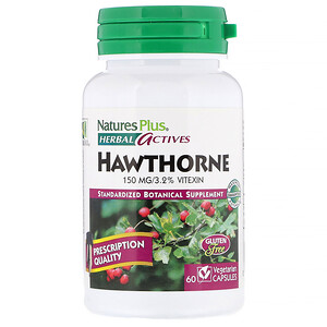 Натурес Плюс, Herbal Actives, Hawthorne, 150 mg, 60 Vegetarian Capsules отзывы