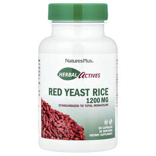 NaturesPlus, 허브 액티브, 홍국, 캡슐 60정(캡슐 1정당 600mg)