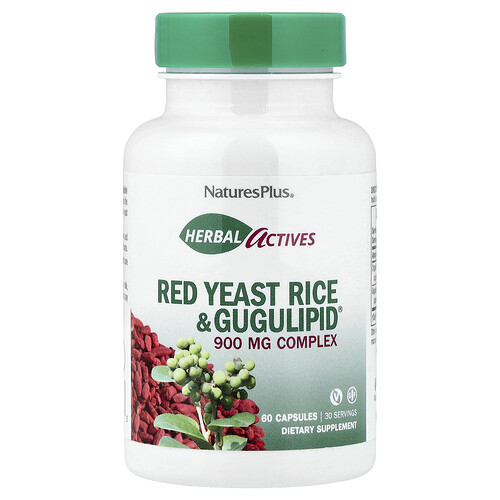 NaturesPlus, Herbal Actives, Red Yeast Rice & Gugulipid®, 60 Capsules