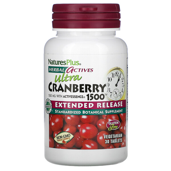 Herbal Actives، Ultra Cranberry 1500، 1500 مكجم، 30 قرص