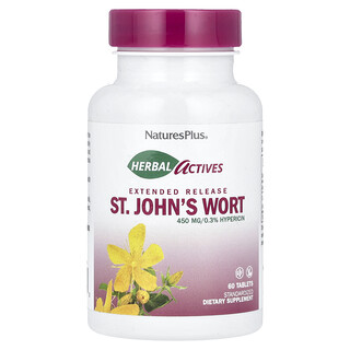 NaturesPlus, Herbal Actives, Johanniskraut, 450 mg, 60 Tabletten