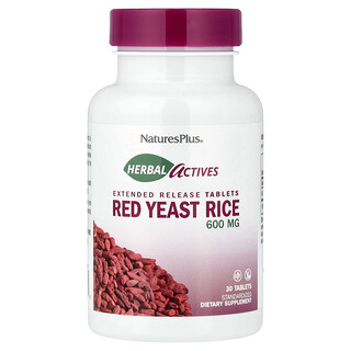 NaturesPlus, Herbal Aktif, Beras Ragi Merah, 600 mg, 30 Tablet
