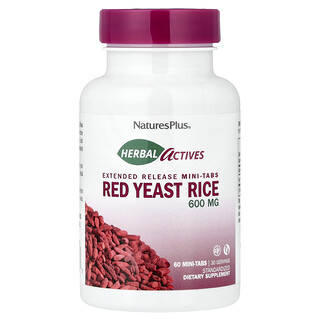 ناتشرز بلاس‏, Herbal Actives ، أرز الخميرة الحمراء ، 60 قرصًا صغيرًا (300 ملجم لكل قرص)