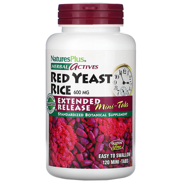Ativos à base de ervas, arroz de levedura vermelha, 300 mg, 120 mini tabletes