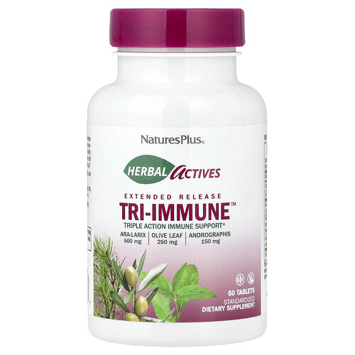 NaturesPlus, Herbal Actives, Tri-Immune™ mit verlängerter Freisetzung, 60 Tabletten