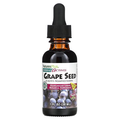 

NaturesPlus Herbal Actives Grape Seed Alcohol Free 25 mg 1 fl oz (30 ml)