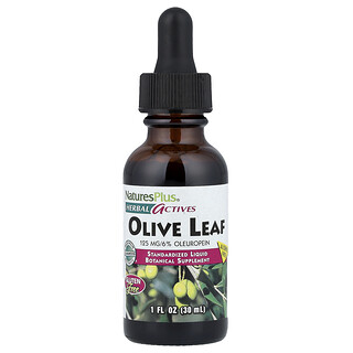 NaturesPlus, Ingredientes herbales activos, Hoja de olivo, Sin alcohol, 30 ml (1 oz. líq.)