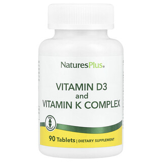 NaturesPlus, Vitamin D3 and Vitamin K Complex, 90 Tablets