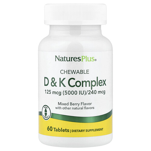 Naturesplus Chewable D & K Complex, Mixed Berry, 60 Tablets