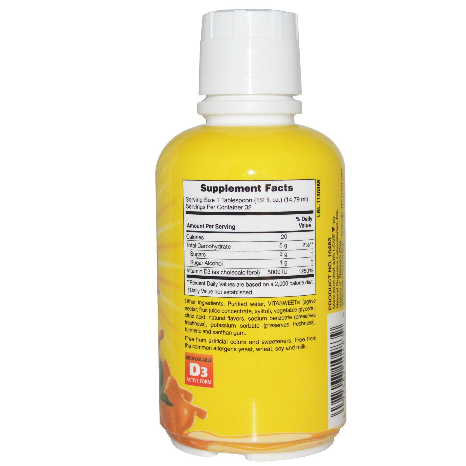 Nature's Plus, Liquid Sunshine, Vitamin D3 Supplement, Tropical Citrus