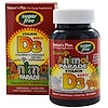 Nature's Plus, Источник жизни, Парад животных, Витамин D3, без сахара, Натуральный вкус черешни, 500 МЕ, 90 животных