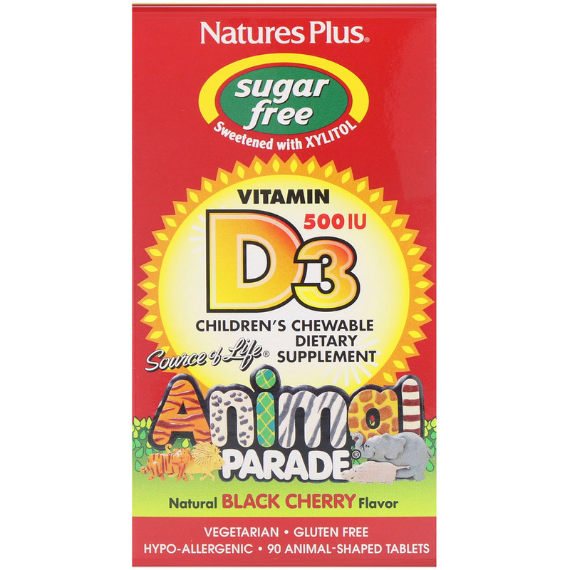 Nature's Plus, Source of Life, Animal Parade, Vitamin D3, Sugar Free