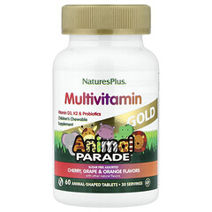 Мультивітаміни для дітей Natures Plus Animal Parade Gold Multivitamin D3 K2 60 жувальних таблеток