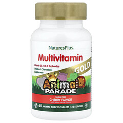 Жувальні мультивітаміни NaturesPlus Animal Parade Multivitamin Cherry Flavor 60 штук зі смаком вишні