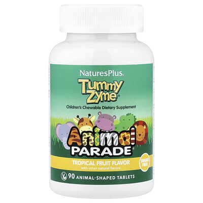 Product Image for NaturesPlus, Animal Parade , Tummy Zyme , Tropical Fruit, 90 Animal-Shaped Tablets