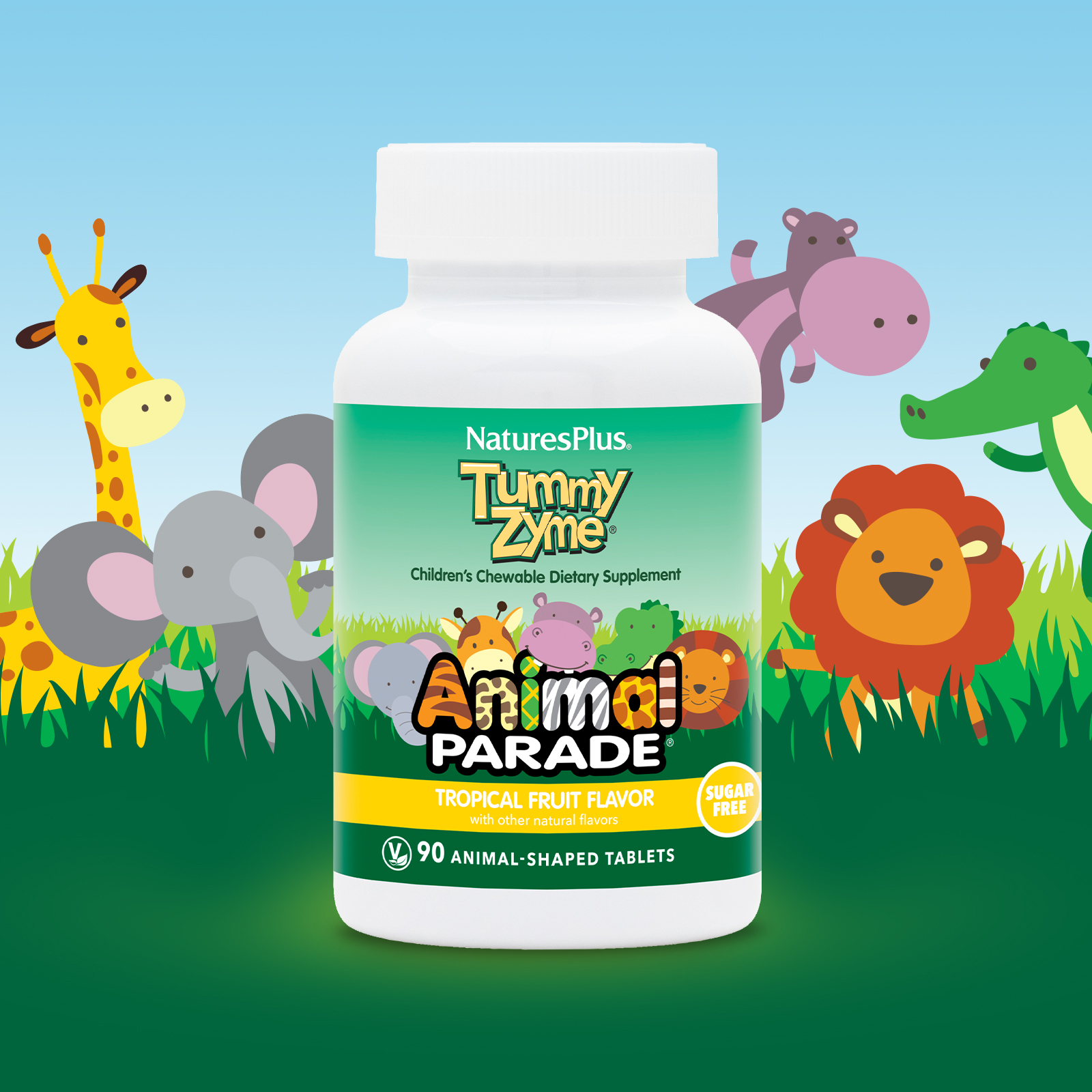 NaturesPlus, Animal Parade, Tummy Zyme, Tropical Fruit , 90 Animal ...