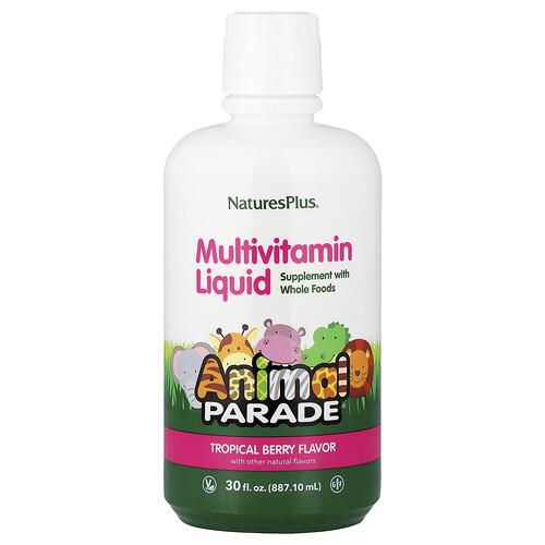 NaturesPlus, Animal Parade®, Multivitamin Liquid, flüssiges Multivitaminpräparat, tropische Beere, 887,1 ml (30 fl. oz.)