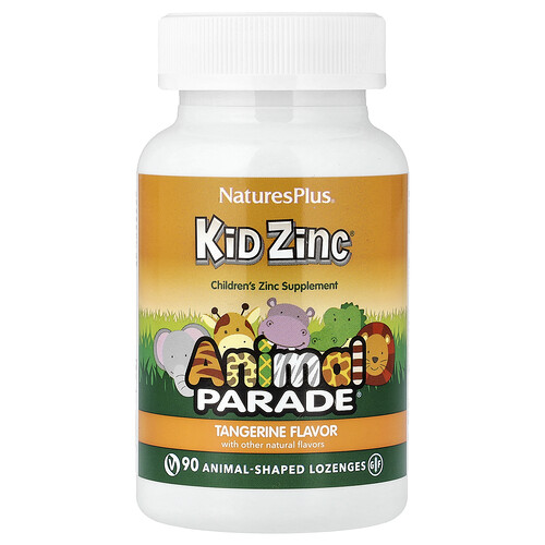 NaturesPlus, Animal Parade®, Kid Zinc®, mandarin, 90 dyreformede sugetabletter