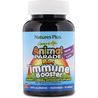 Nature's Plus, Source of Life, Animal Parade, Kids Immune Booster, Natural Tropical Berry Flavor, 90 Animals