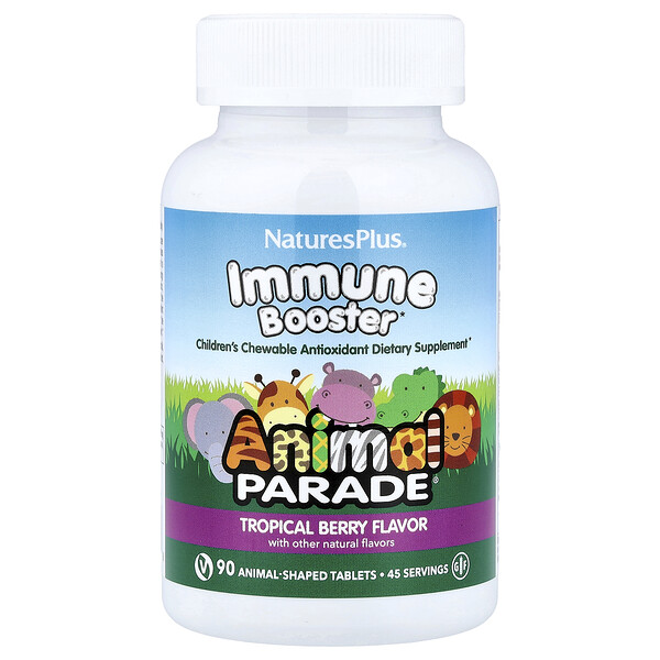 NaturesPlus Animal Parade®, Immune Booster, Tropical Berry, 90 Animal-Shaped Tablets