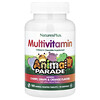 NaturesPlus, Animal Parade®, жевательные мультивитамины для детей, вишня, виноград и апельсин, 180 таблеток в форме животных