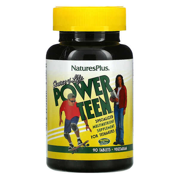 Nature's Plus, Source of Life, Power Teen, питательная добавка для подростков, 90 таблеток