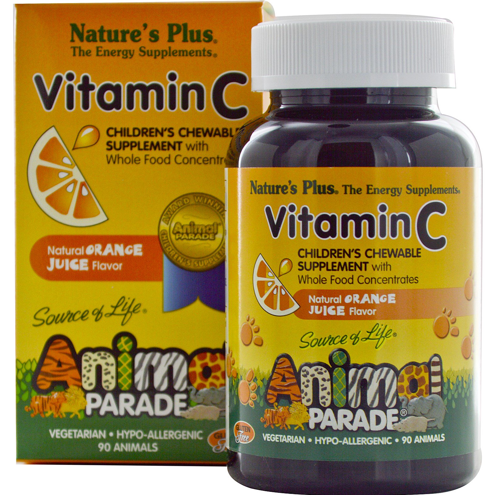 Nature's Plus, Source of Life, Animal Parade, Vitamin C, Children's